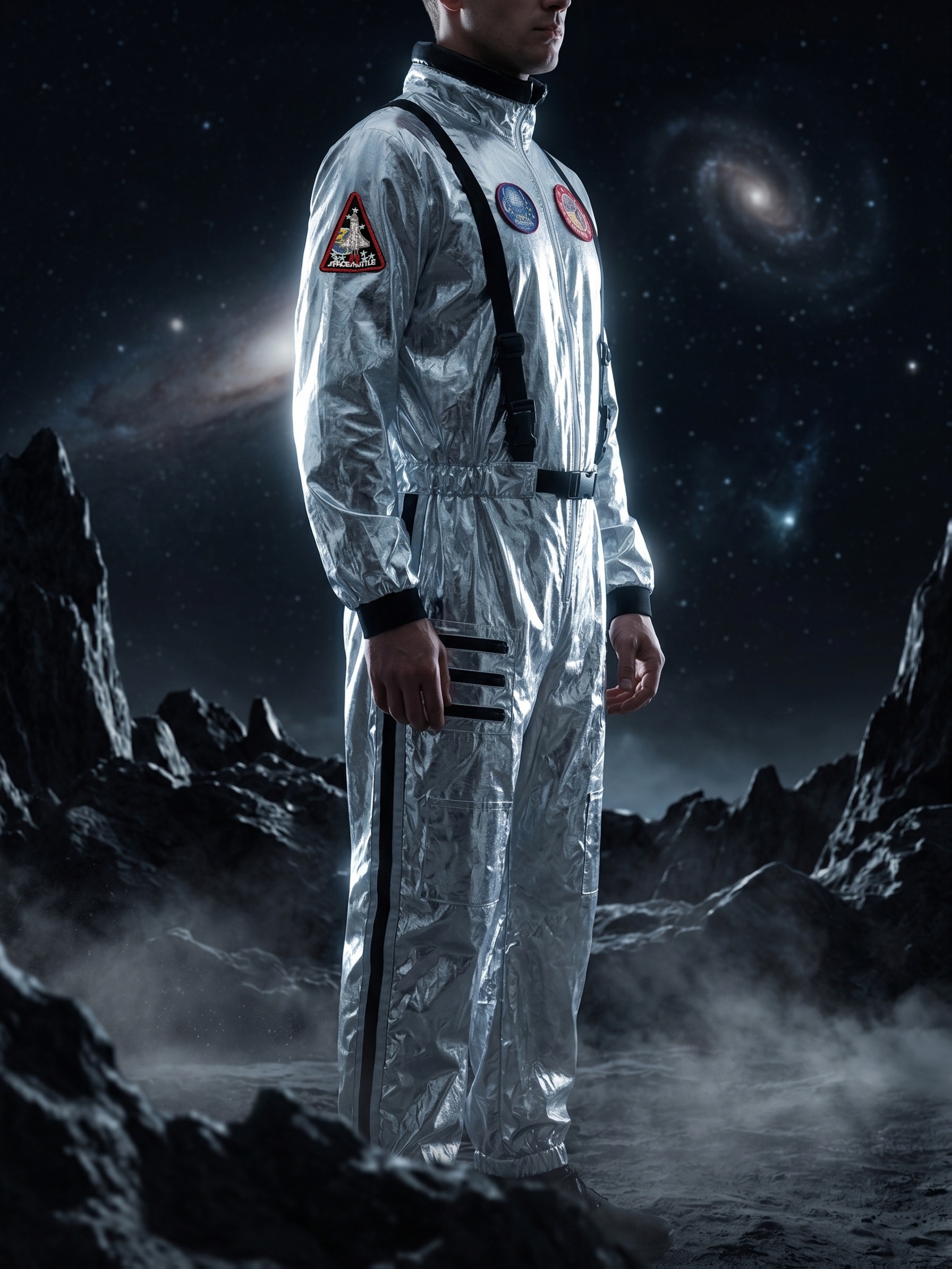 Men's Silvery Astronaut Spacesuit Costume, Cosplay